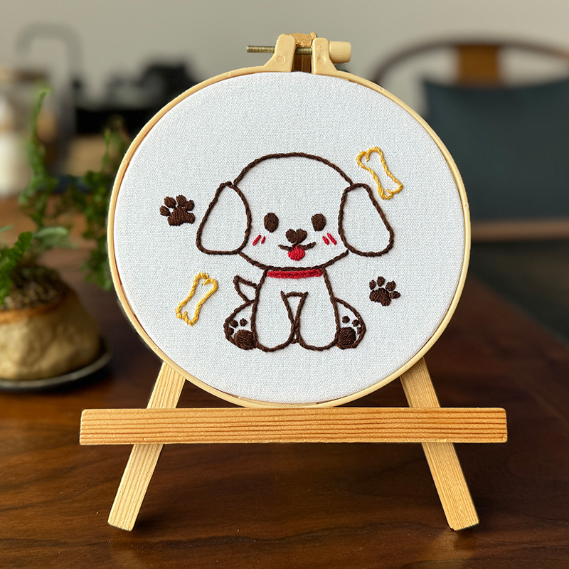 Lindo conejo bordado DIY colgando pintura de los niños Lu bordado puntada primaria práctica punto cruz dibujos animados pequeños adornos de animales