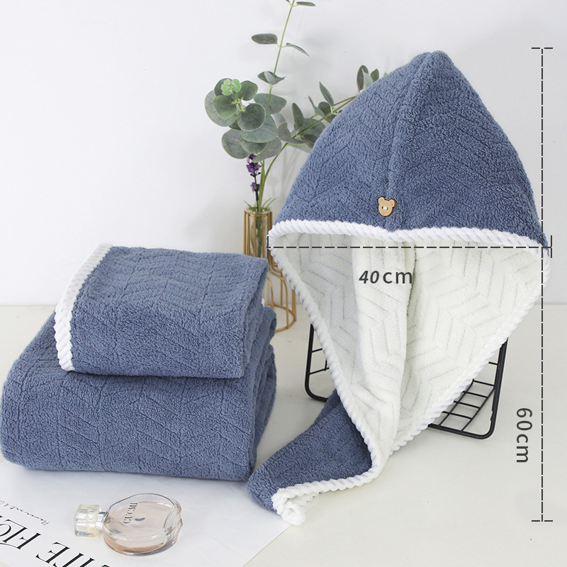 Gorro de secado de pelo grueso de doble capa para mujeres súper absorbente toalla de pelo de secado rápido sin soplar cabeza de limpieza de lavado cabeza bufanda gorro de ducha