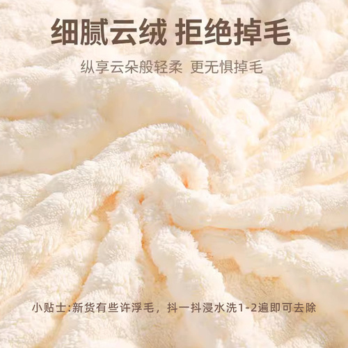 Yunduo velvet bath towel coral velvet towel adult household towel thickened bath absorbent bath towel wholesale