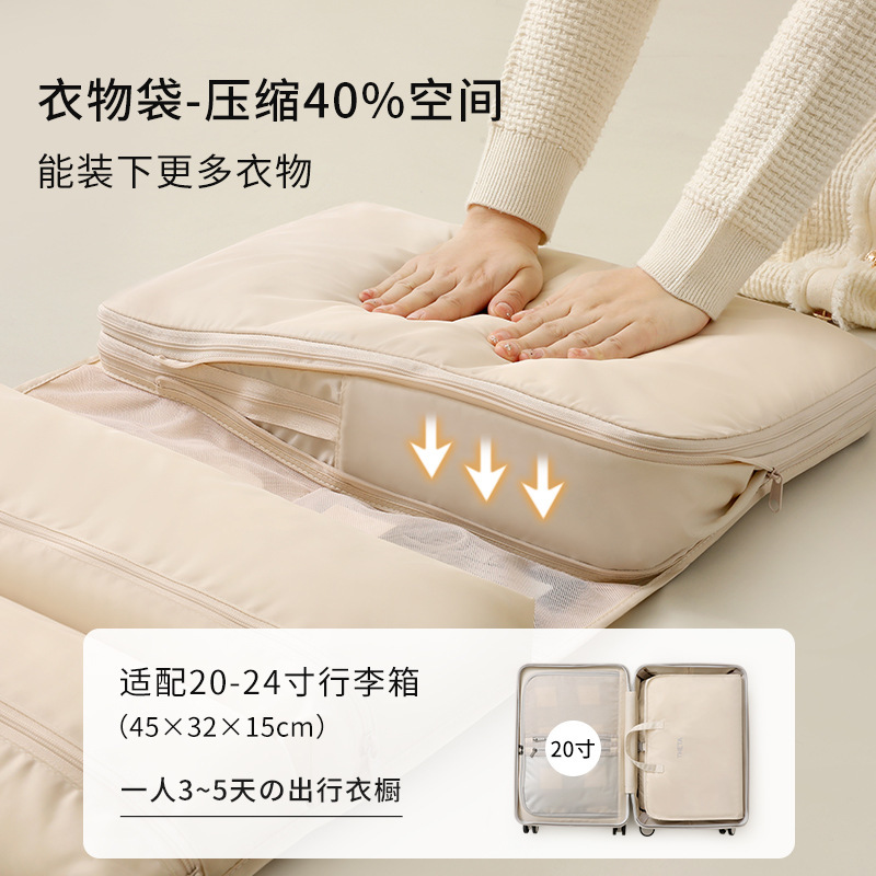 新しい6-in-1圧縮収納バッグ、旅行用ポータブル衣類と下着の整理バッグ、折りたたみ式吊り下げスーツケース|undefined