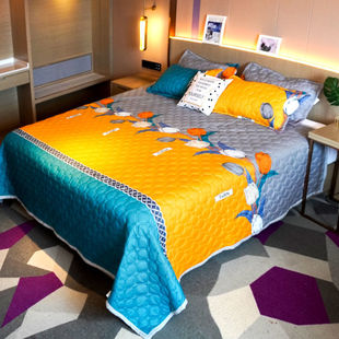 Four-Season Single-Piece Bed Cover, Three-Layer Quilted Single and Double Multi-Functional Bed Sheetss, Three-Piece Set, Tatami Non-Slip, Large Spring Melt