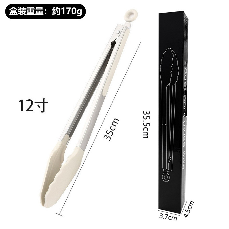 Pinzas para alimentos, pinzas de silicona para alimentos, pinzas para carne, pinzas de acero inoxidable para barbacoa, pinzas para barbacoa de 7 pulgadas, 9 pulgadas y 12 pulgadas, juego de pinzas para pan