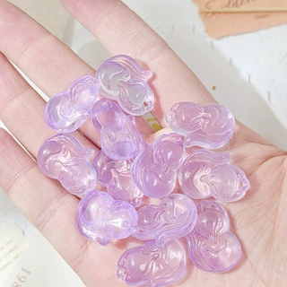18x25mm琉璃狐狸仿天然水晶狐狸手工手机链项链吊坠diy饰品配件
