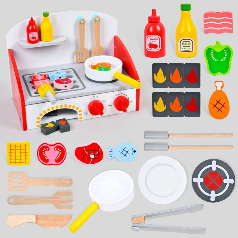 Wooden cooker, children's family set, toy for kindergarten, new collection, 2 in 1