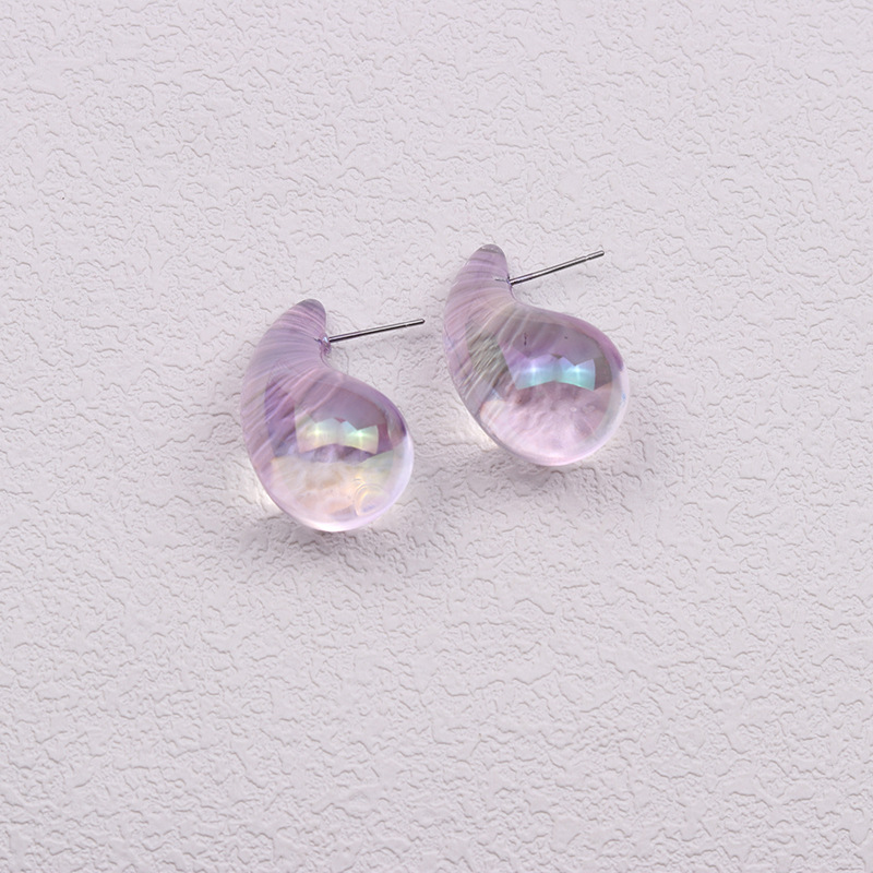 1 Pair IG Style Simple Style Water Droplets Spray Paint Arylic Ear Studs display picture 12