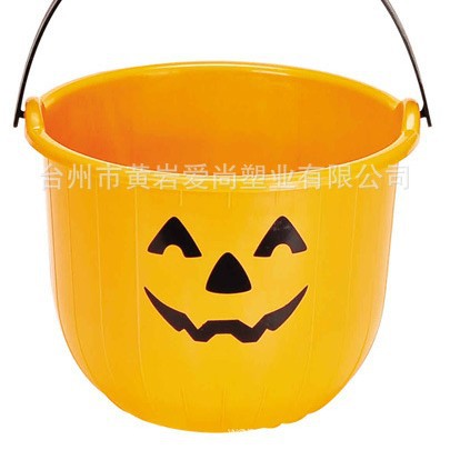 【厂家热销】外销美国节日食品级手提南瓜桶鬼节桶 笑脸桶