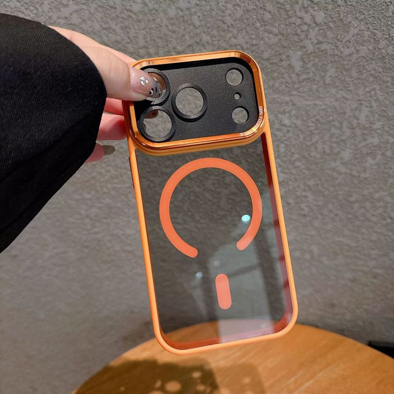 适用iPhone17PROMAX透明磁吸手机壳苹果16金属鹰眼镜头全包保护套|undefined