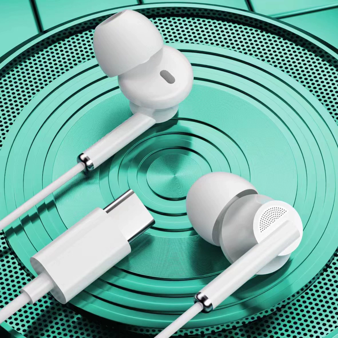 Проводные наушники с разъемом Type-C, подходят для Apple, Android, Huawei, плоский штекер, внутриканальные, хорошее качество звука