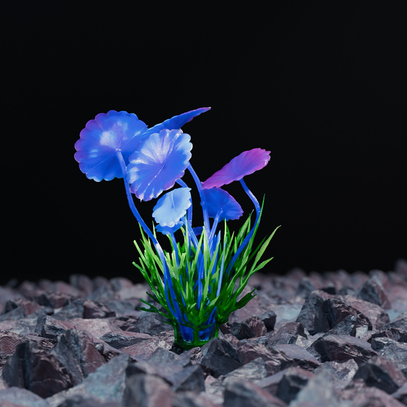 Venta directa de fábrica al por mayor pecera caja de arena decoración plástico simulación plantas de plantas de agua flores falsas paisaje de acuario