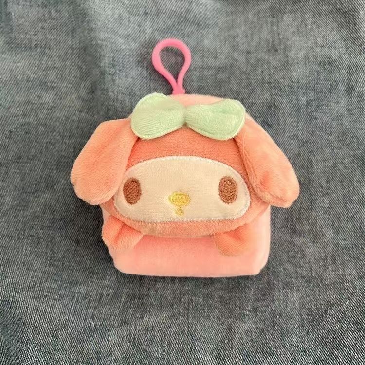 Hermoso bolso de peluche cuadrado Sanliou bolso de cambio de dibujos animados Jade Gui perro llavero colgante bolsa de monedas bolsa de almacenamiento damas