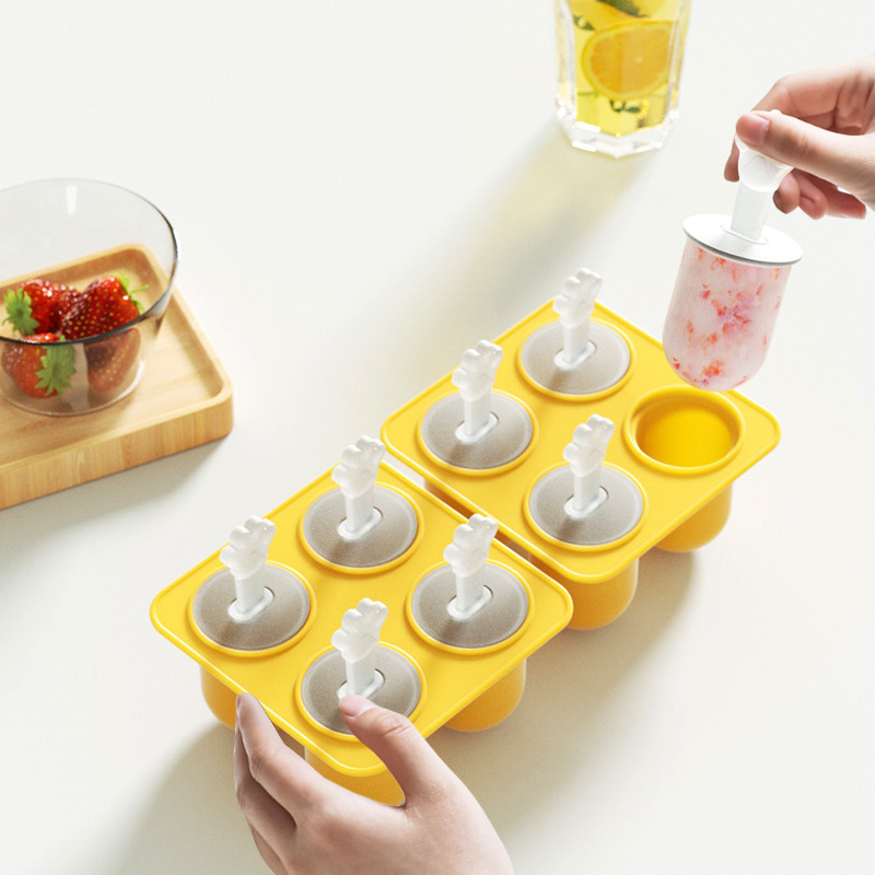 Una variedad de cuatro agujeros de seis agujeros DIY molde de paleta cilíndrica de silicona helado molde de hielo helado molde de cubo de hielo