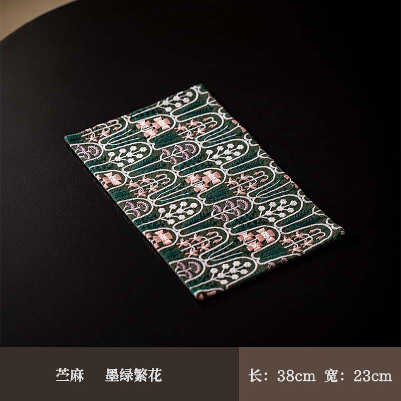刺绣餐垫方形隔热垫盆栽装饰垫花瓶垫茶垫碗盘垫布艺美食拍照道具|undefined