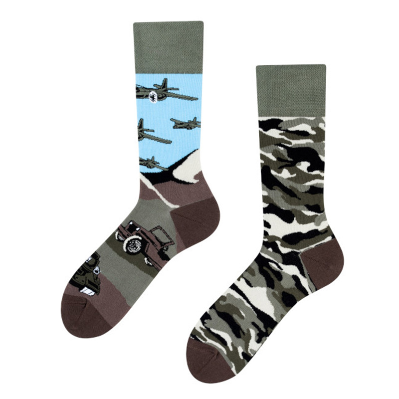 Unisex Einfacher Stil Klassischer Stil Farbblock Baumwolle Crew Socken Ein Paar display picture 2