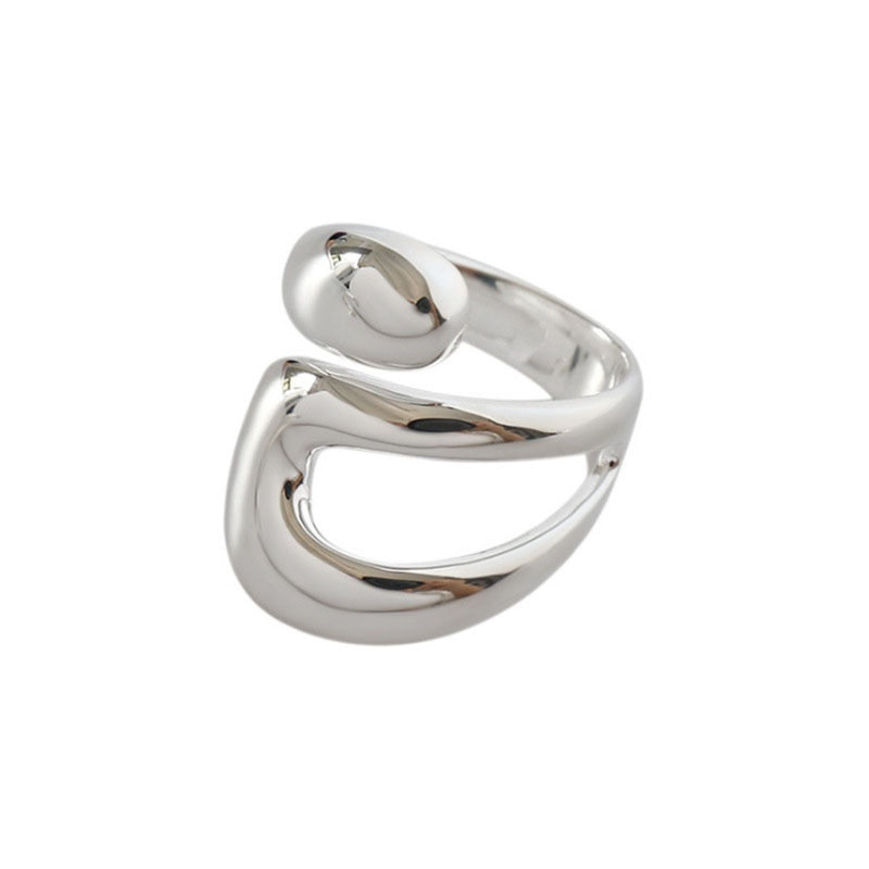 Geometric Open Ring For Women In Alloy Metal Adjustable Design_voghion.com