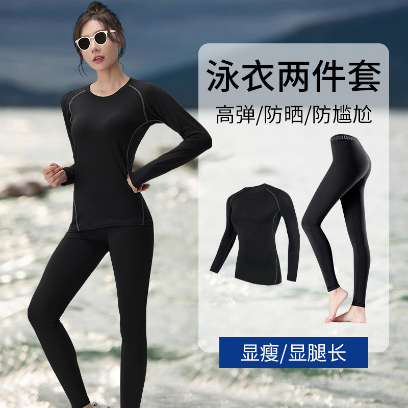 Trajes de baño de mujer 2025 nuevos trajes de baño protectores solares, trajes de medusa, pantalones de buceo conservadores divididos