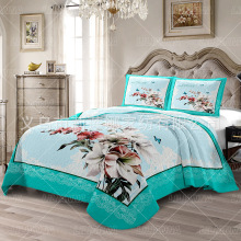 美国床盖3件套美国加拿大外贸专供床上用品数码印花绗缝被3件套