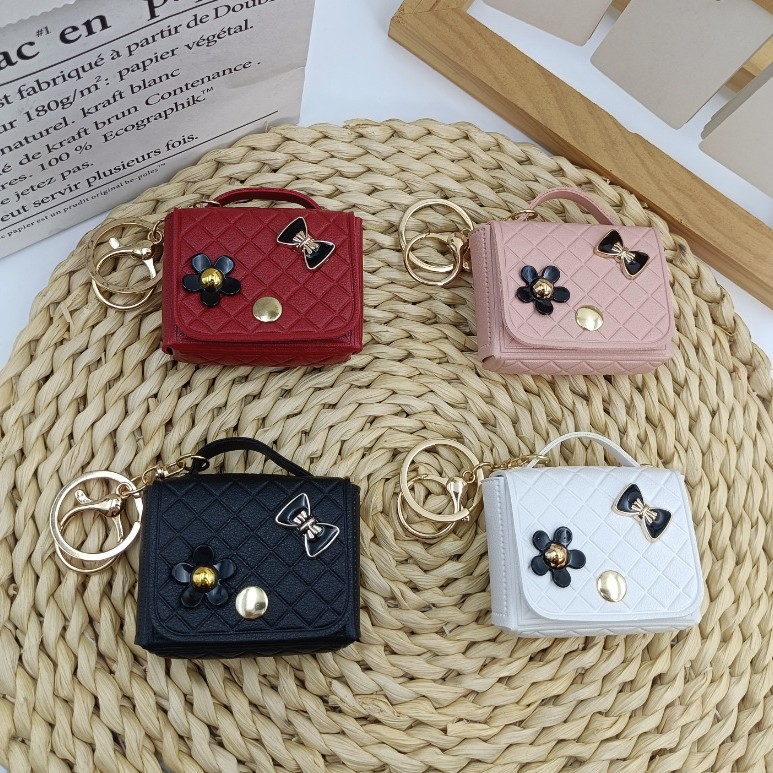 New Leather Small Wallet, Fashionable Niche Mini Keychain, Earphone Multi-Functional Storage Bag, Portable