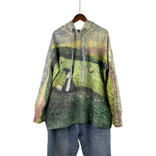 plus size Women's Casual Long Sleeve Pullover Hooded Sweater Animal Pattern Fashion Color Coat Autumn and Winter New