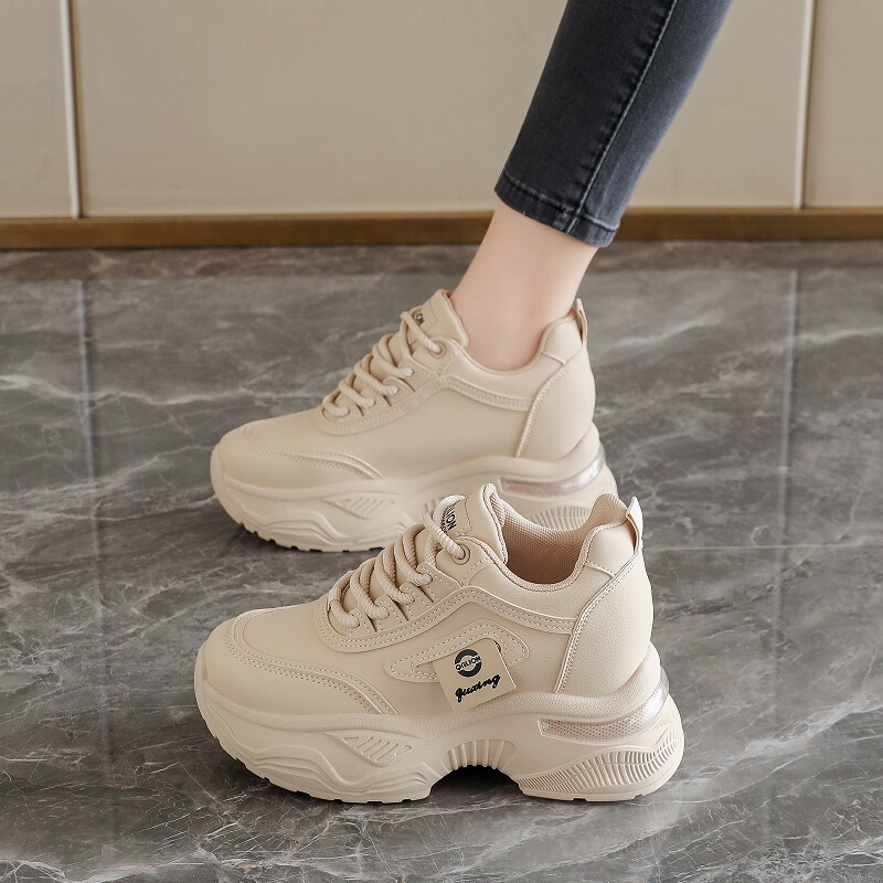 Women's Height-Increasing Shoes, New Winter 2025 Model, Color-Blocked Thick-Soled Sports Leather Casual Shoes, Student Fashion Korean Style Dad Shoes Women's Height-Increasing Shoes, New Winter 2025 Model, Color-Blocked Thick-Soled Sports Leather Casual Shoes, Student Fashion Korean Style Dad Shoes