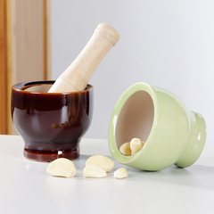 Manual garlic masher, garlic grinder, garlic pounder, household garlic press, ceramic garlic mortar, crushed medicine jar