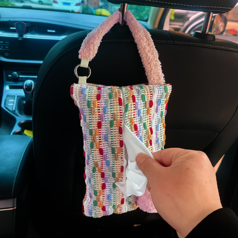 Caja de pañuelos de coche creativa de alta calidad, caja de dibujo de perro West Highland lindo, bolsa colgante de pañuelos de papel para coche, caja de dibujo de papel para coche
