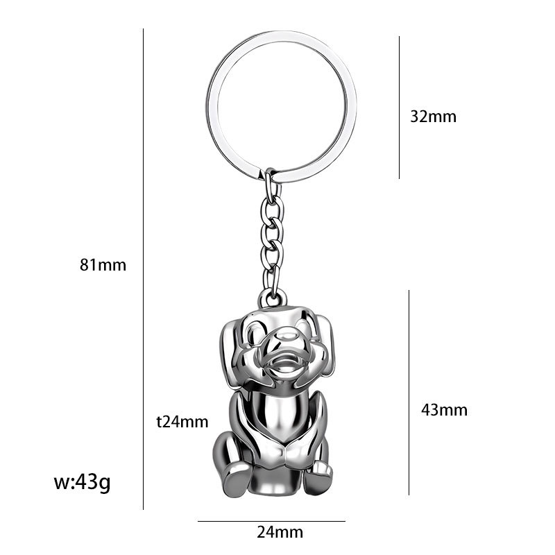 Llavero brillante de gato y perro, regalo pequeño para la apertura de tienda de mascotas, llavero metálico de animal de dibujos animados DIY, personalizable