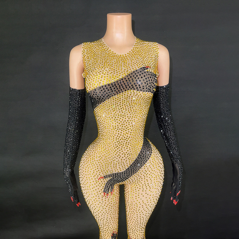 Halloween vestido de fiesta de noche atmósfera vestido negro impresión de la mano diseño apretado mono adelgazante slim fit