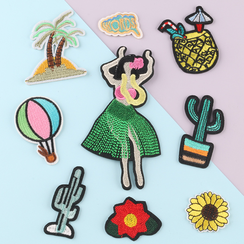 Iron on patchespatch clothing accessories jewelry accessories tropical style cactus cloth sticker