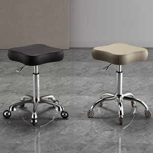 Barber Shop Master Stool, Hair Salon Large Work Stool, Beauty Stool with Wheels, Special Adjustable Hairdressing and Manicurist Swivel Chair