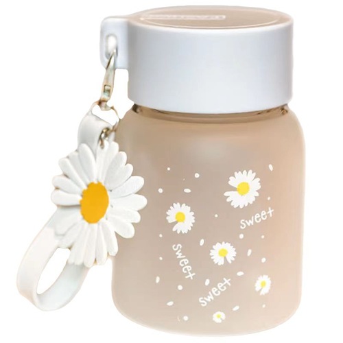 Cute Daisy Glass Cup, Mini Portable Fat Cup, High-Quality Activity Gift, Printed Cup