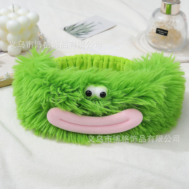 Divertido boca de salchicha banda de pelo largo chica Linda Otoño e Invierno felpa lavado de cara maquillaje fiesta banda de pelo