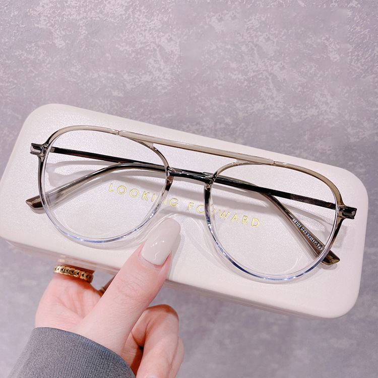 Little Red Book Cool Frosted Double Beam Glasses Frame Can be equipped with myopia glasses big face slimming men's and women's eyes tide blue light protection
