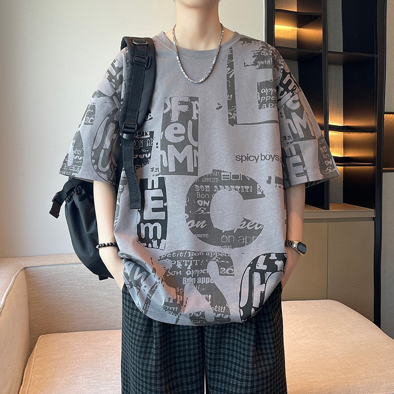 M-8Xlt Shirt Men's Pure Cotton Short-Sleeved Plus Size Round Neck T-Shirt Summer New Fashion Brand Men's Clothing Top