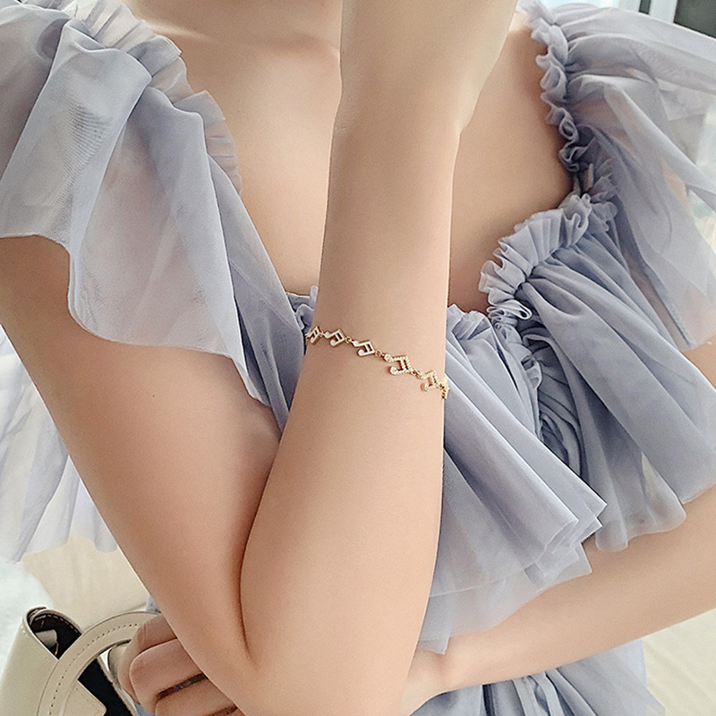 Fashion Diamond-studded Musical Notes Bracelet display picture 8