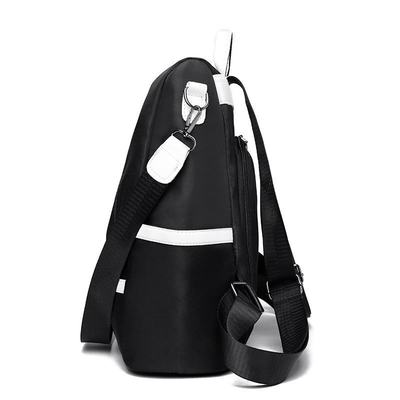 2023 nueva mochila antirrobo de nailon para mujer, color de contraste de moda, mochila de viaje de doble uso de gran capacidad, mochila escolar al por mayor