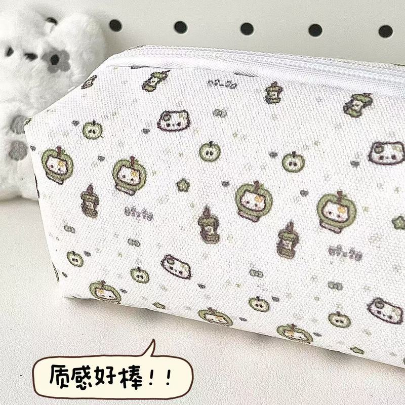 ハローキティグリーンアップルペンケースインスタイル高価値学生文具収納ボックス大容量ペンボックス化粧品バッグ|undefined