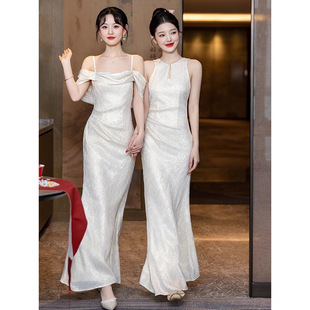 Bridesmaid Dress High-End Niche 2025 New Wedding Sister Group Dress Dress Can Be Worn in Daily Life Engagement Dress Summer