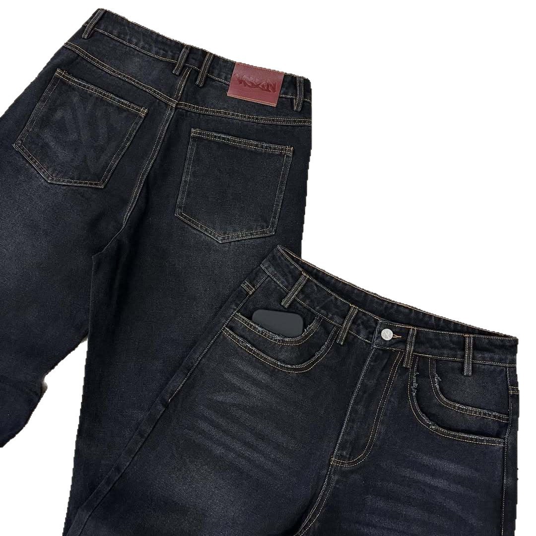 Europa y Estados Unidos transfronterizos estilo americano de alta calle de moda retro impresión personalidad callejera jeans casuales pantalones de piernas largas
