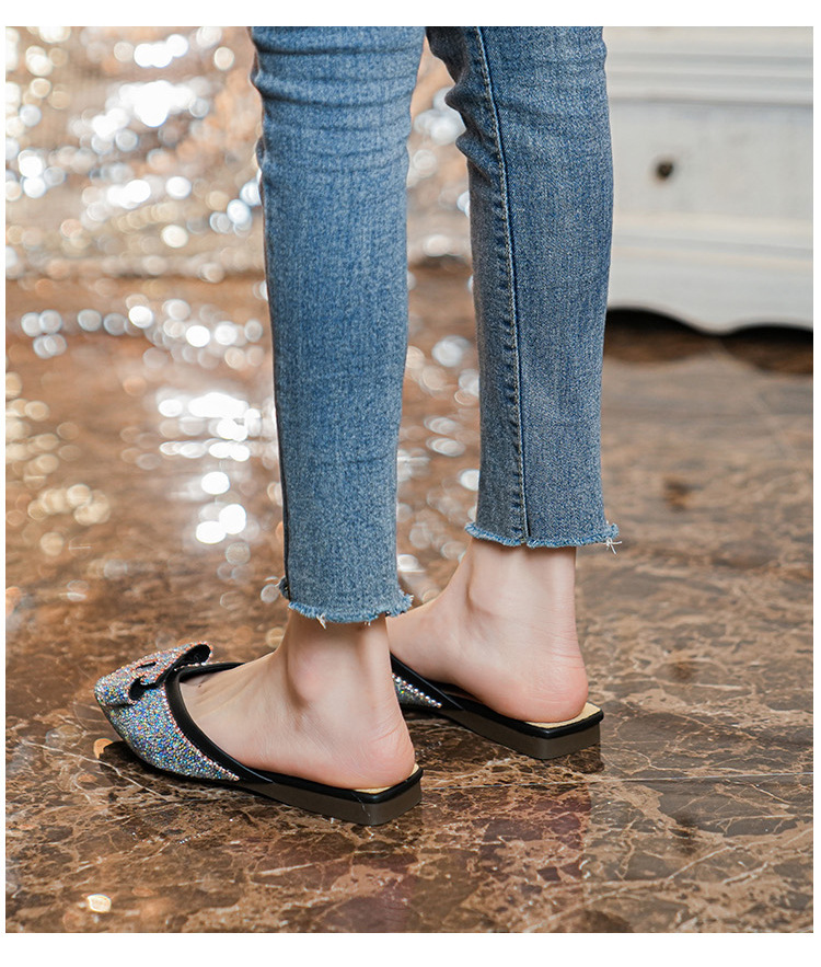 2023 spring and summer new outerwear all-match net red low-heeled sandals pointed toe Muller drag_voghion.com