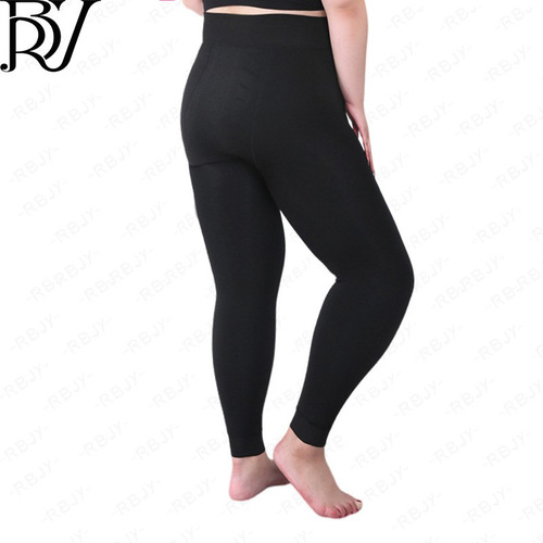 Women's Thick Fleece Leggings Winter Warm Tights High-Waisted Polyester Pants for Plus Size 200 lbs Fat Mm