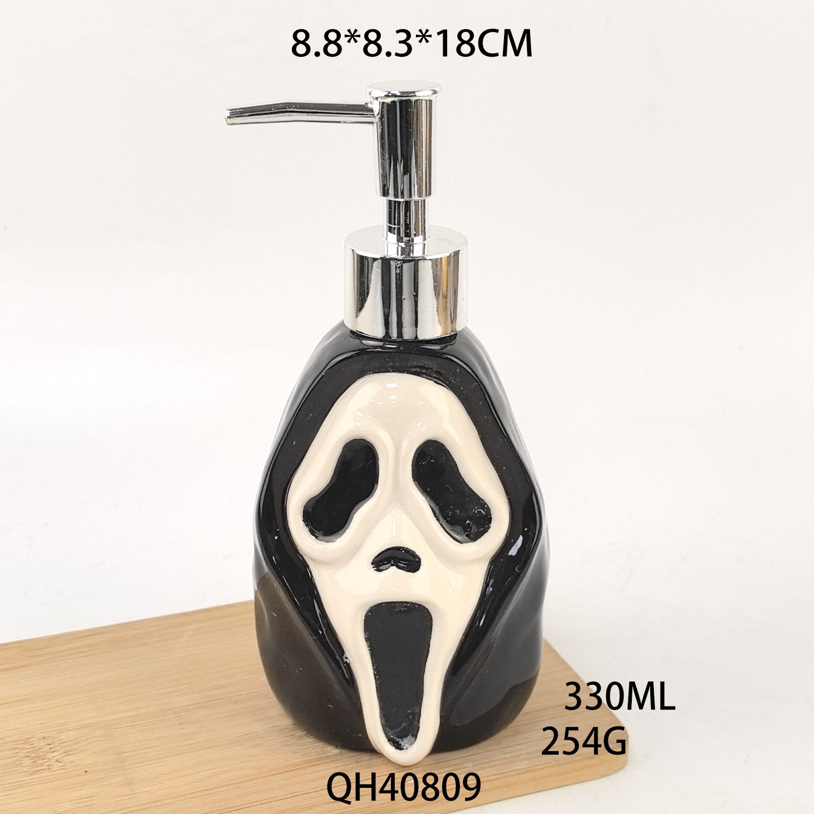 Juego de botella de loción de tres piezas de baño de cerámica de Halloween