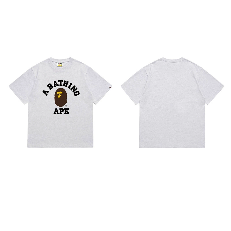 Короткая футболка повседневная с коротким рукавом (BAPE) двойной пряжи унисекс, разноцветная и размеры S–XXL