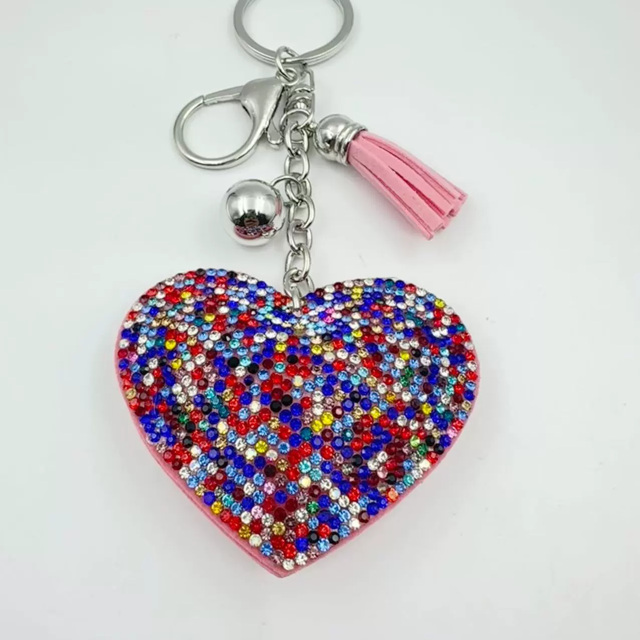 Брелок (в стиле Chanel) сердце с кисточкой, аксессуар DIY, 9×8×2 см
