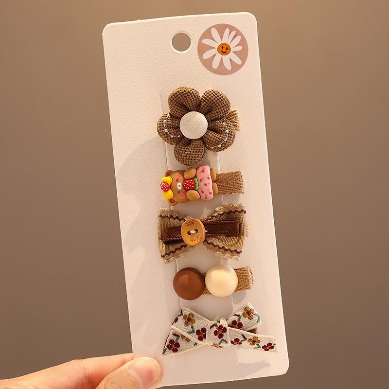 Cute clip de dibujos animados clip de borde conjunto frente cejas clip de cabello para chicas clip de BB otoño invierno de alta sensibilidad adornamiento de cabello tocado