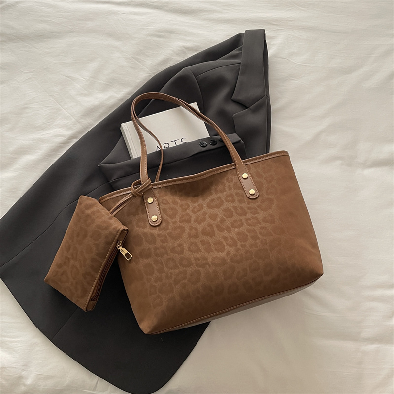 Borsa a spalla con stampa leopardata per donna, tote versatile_voghion.com