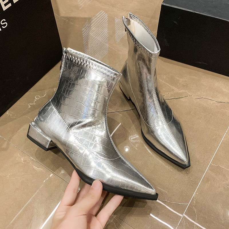autumn fashionable chelsea pointed-toe with zipper