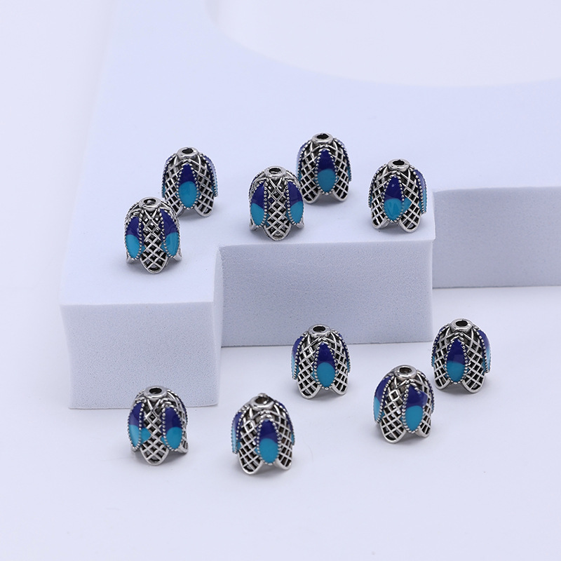 CCBdiy饰品配件景泰蓝镂空流苏帽滴油流苏穗子7579详情2