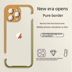 新款iPhone15Pro馬卡龍PC邊框手機殼適用蘋果14超薄防摔13保護套2