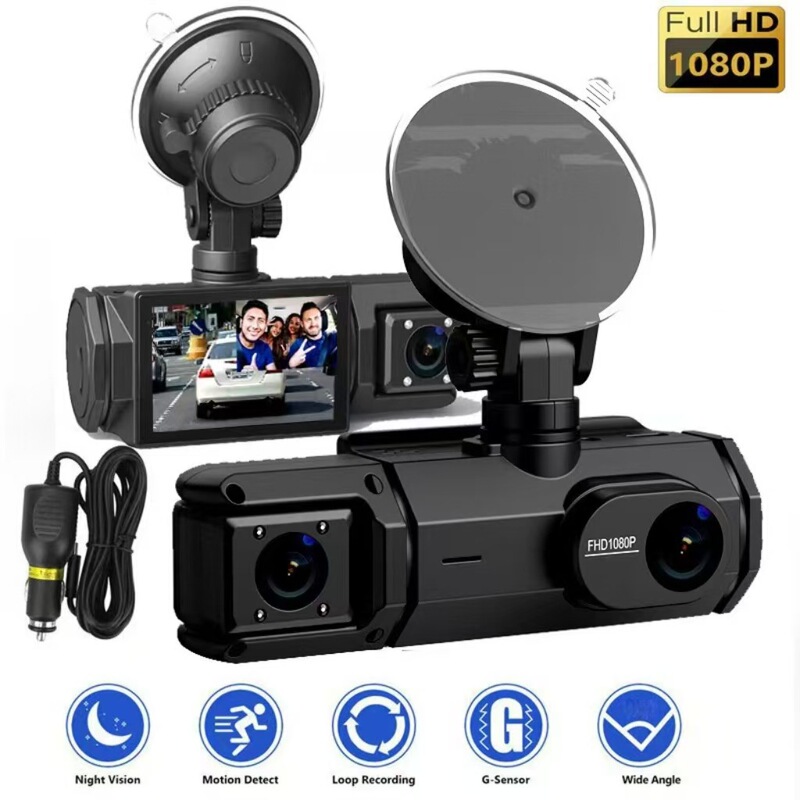 高精細1080pドライブレコーダ3レンズとバック映像付き携帯電話WIFI車載DVR|undefined