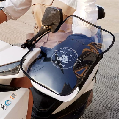 Electric motorcycle handle cover winter — Motorcycle Handle Cover - one-size-fits-all-pvc-integrated-waterproof-cover-reflective-strips-thumb-plus-velvet-lucky-tiger